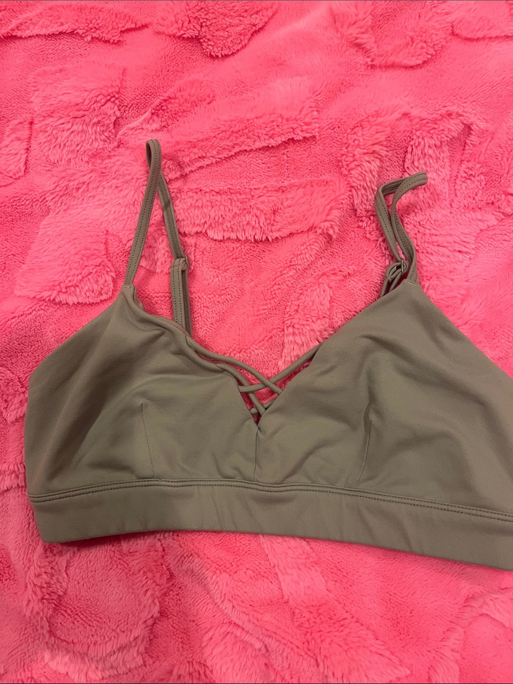ALO Yoga Olive Green Strappy Sports Bralette
